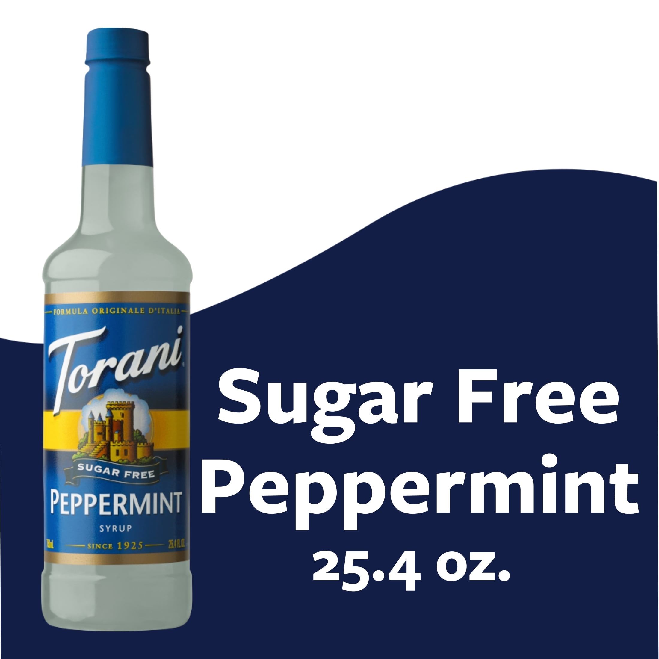 Torani Sugar Free Peppermint Syrup, Zero Calorie, Authentic Coffeehouse