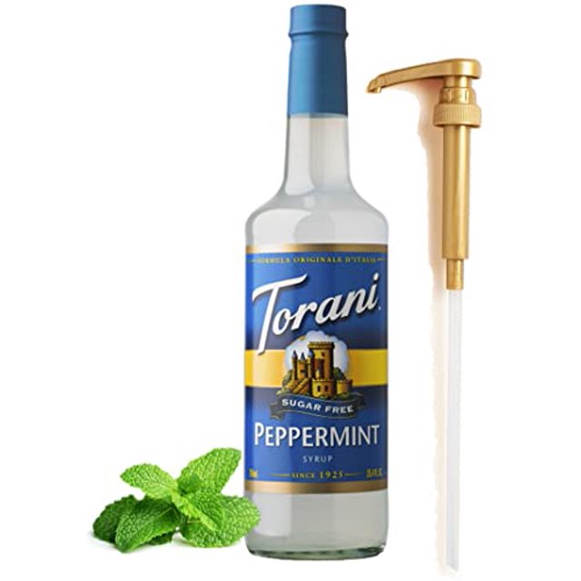 Torani Sugar Free Peppermint Syrup for Coffee 25.4 Ounces Coffee Syrups
