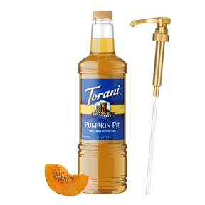 Torani Sugar Free Pumpkin Pie Syrup 1 Liter with Pump Keto Coffee Syrup, Zero Sugar Flavoring for Lattes & Cold Brew, Diabetic Friendly, Holiday Spice Caf Drinks