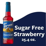 Torani Sugar Free Strawberry Syrup, Handcrafted Soda Flavoring, Drink Mix, 25.4 Fl Oz