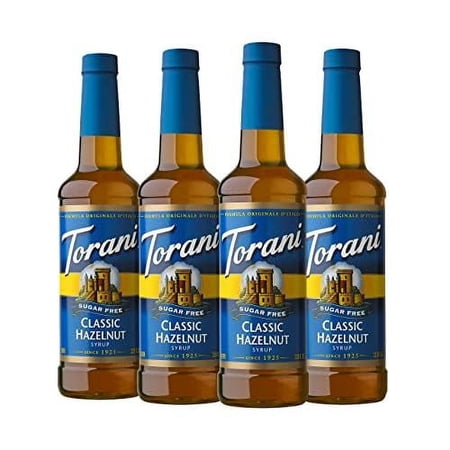 Torani Sugar Free Syrup, Classic Hazelnut, 25.4 Ounces (Pack Of 4)