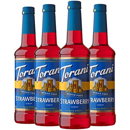 Torani Sugar Sugar Free Strawberry Syrup, 25.4 fl oz, (Pack Of 4)