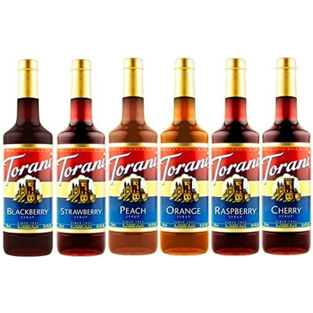 Torani Syrup Fruit Bowl 6 Pack, Raspberry, Strawberry, Blackberry, Cherry, Orange And Peach