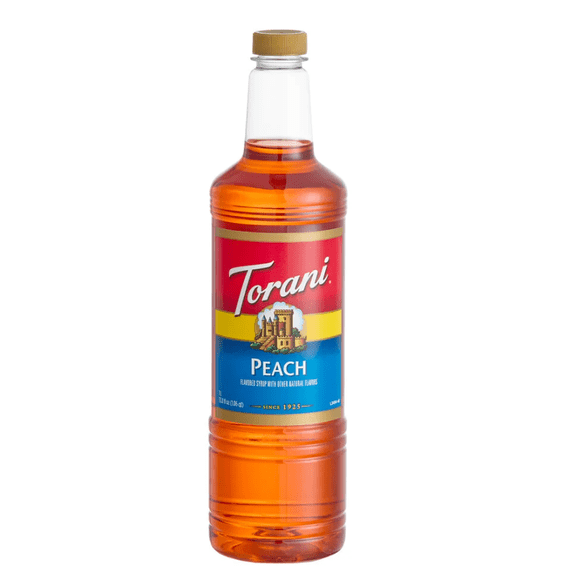 Torani Syrup, Peach, 1 Liter Plastic Bottle