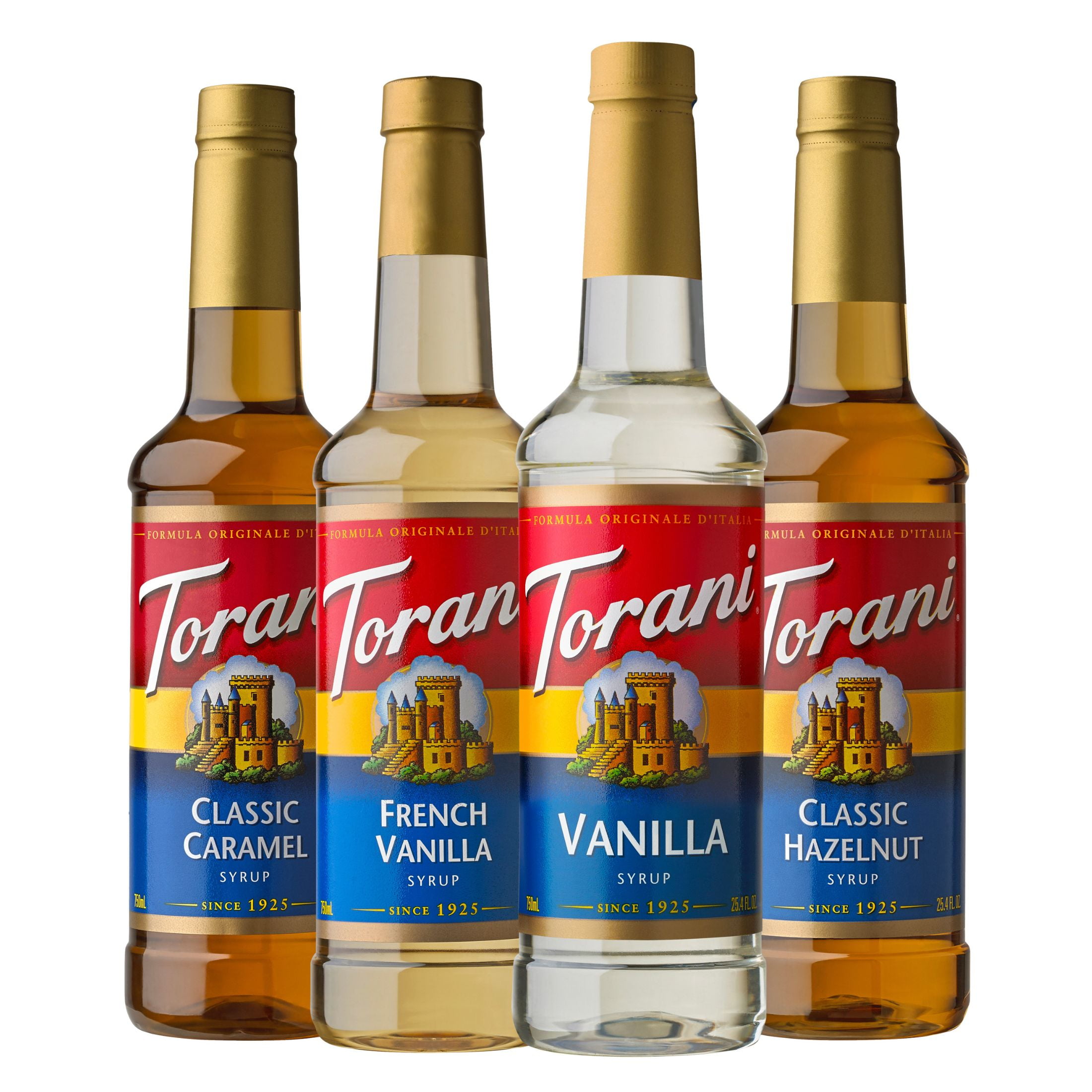 Torani Coffee Syrup Variety Pack, Plastic Bottles, Coffee Flavoring Syrup, No Known Allergens, 25.4 fl oz, 4 Count