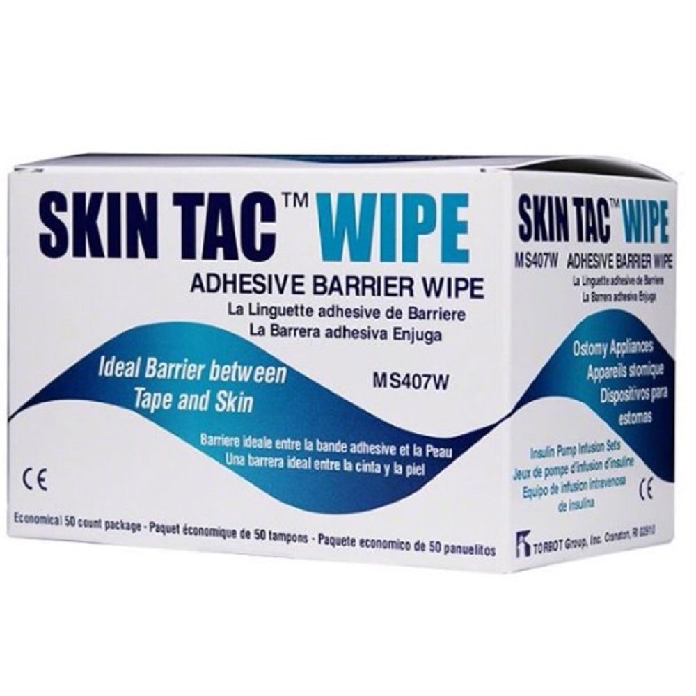 Torbot Skin Tac Adhesive Wipes MS407W - Box of 50