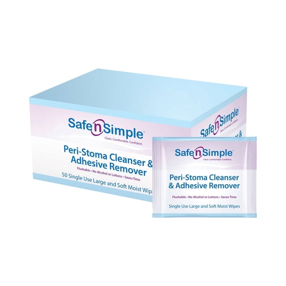 Safe n Simple Adhesive Remover Wipe SNS00550, 50 Ct
