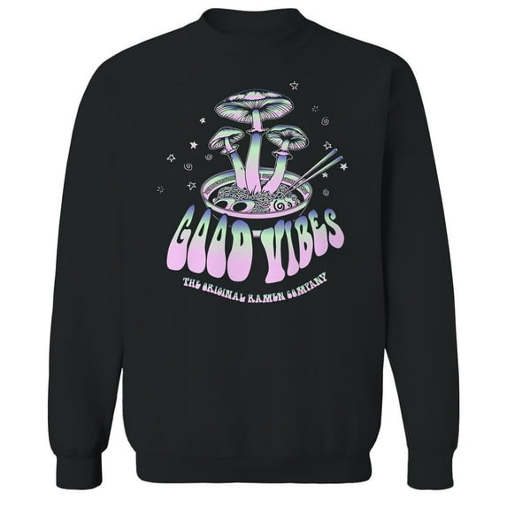 Torc Psychedelic Good Vibes Graphic Black Men's Cotton Pullover Sweatshirt