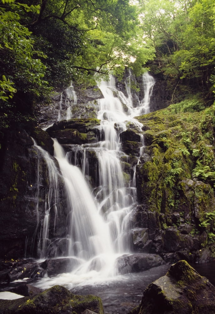 Torc Waterfall Killarney Co Kerry Ireland Waterfall In Killarney National Park Canvas Art - The Irish Image Collection Design Pics (24 x 36)