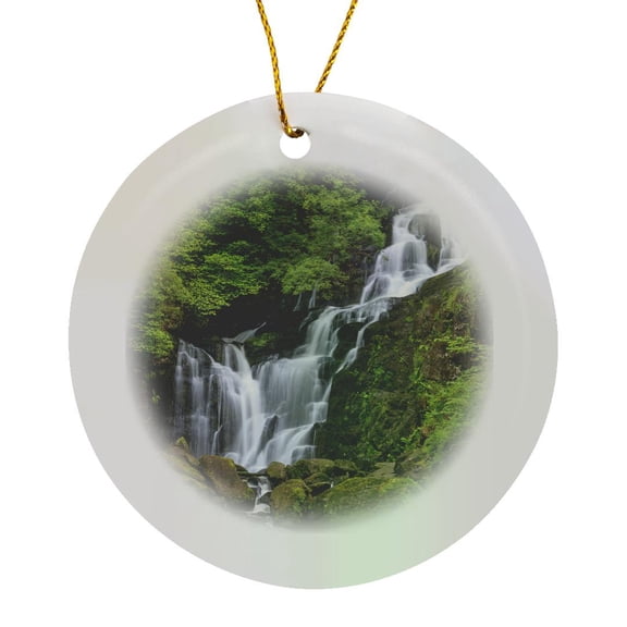 3drose, Torc Waterfall, Killarney National Park, Ireland - Eu15 Tno0196 - Tom Norring, Circle Porcelain Ornament