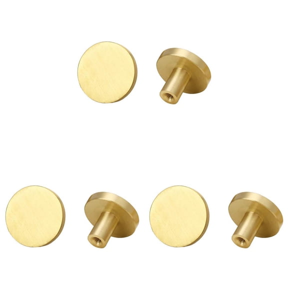 Torch 12Pcs Gold Knobs for Cabinets, 1x0.8 inch Gold Dresser Knobs with Mounting Screws, Round Solid Brass Cabinet Knobs, for Dresser, Drawers, Cabinets