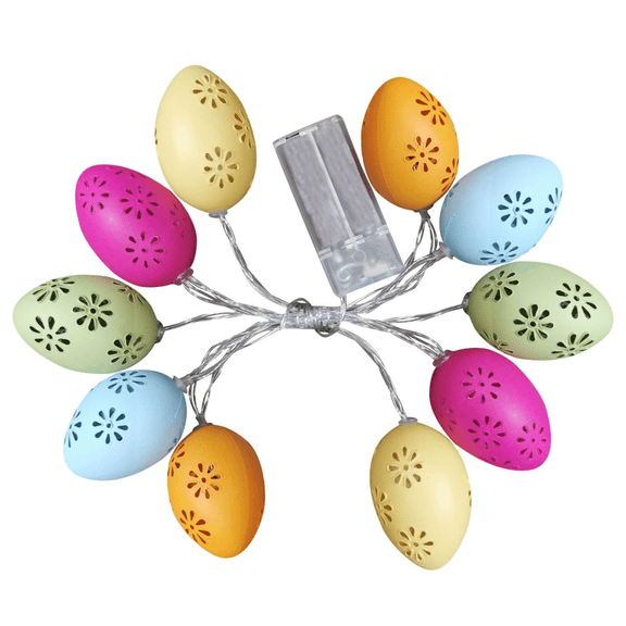 Torch 1Pc Easter Lights String, 4.9 Ft Easter Lights String, Pastel Easter Lights Battery Operated with 10 Egg Shaped LED, for Easter Decor Bedroom Patio Spring Theme Decor