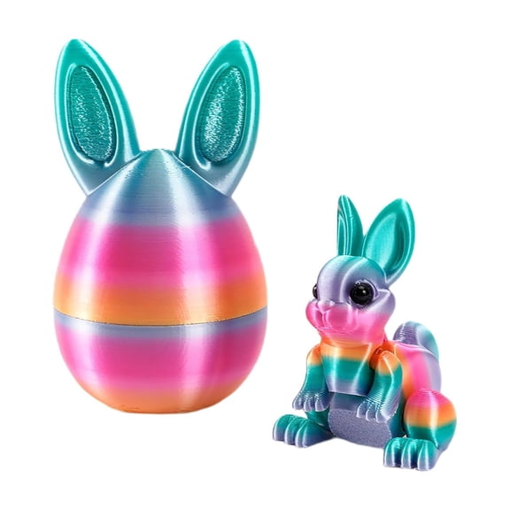 Torch 1Pc Mini 3D Printed Animals, 1.9x3.3 inch Easter Bunny Figurines, Easter Basket Toys, for Easter Spring Party Favors Holiday Decor Gifts, L