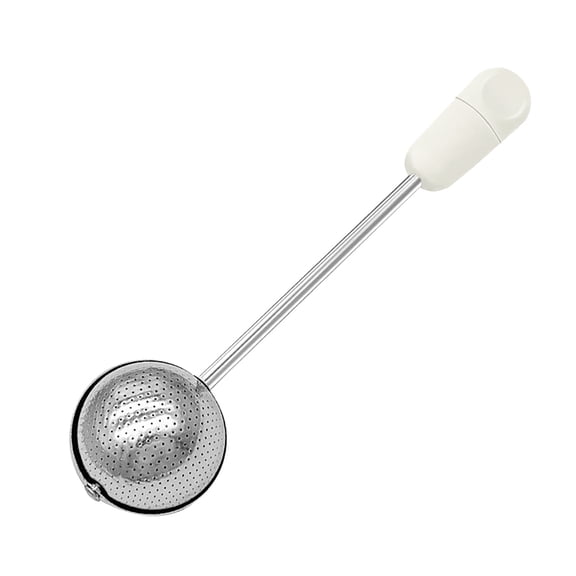 Torch 1Pc Tea Infuser, 6.9 inch Reusable Loose Leaf Tea Steeper, Long Handle Twisting Tea Ball, for Loose Leaf Teas, White