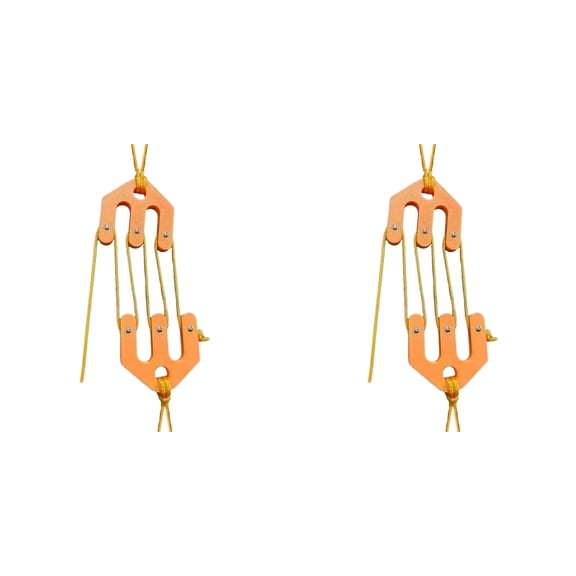 Torch 2 Sets Game and Gear Hoist, 3.4X3.4 inch Block and Tackle Pulley System, Portable Game Hoist with 3M Nylon Rope, Hunting Games Hoist for Backcountry and Solo Hunting, Orange