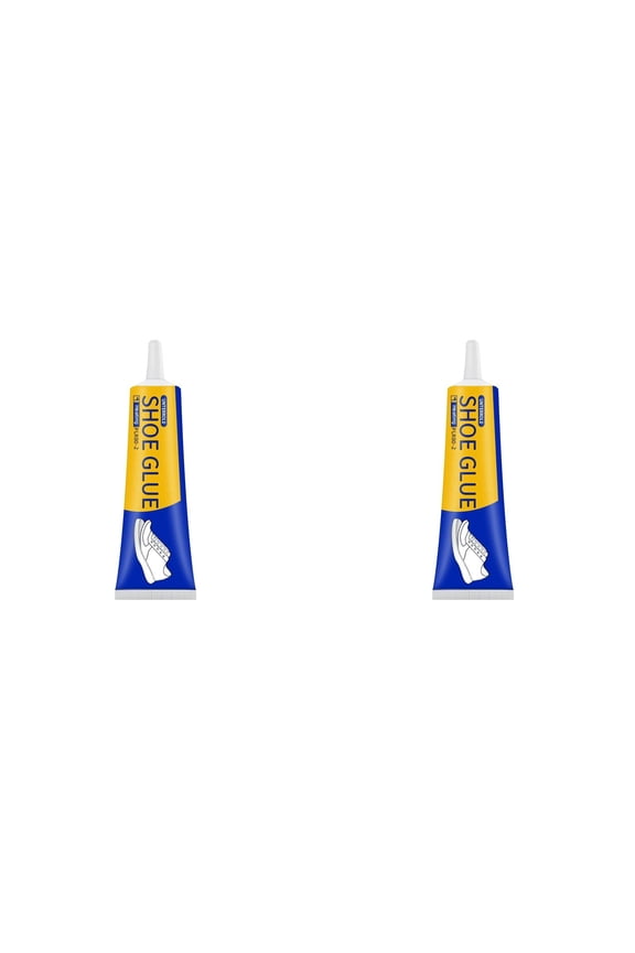 2Pcs Shoe Glue Sole Repair, 1.2x5.9 inch Shoe Glue Heavy Duty, Waterproof, Flexible, Clear-Drying, for Sneakers, Boots, Leather, Rubber, Canvas, Yellow