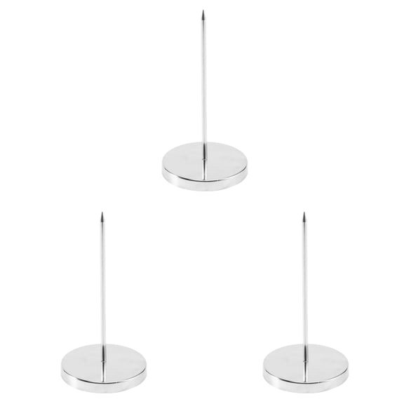 Torch 3Pcs Receipt Spike, 2.8x5.5 inch Stainless Steel Receipt Holder Spike, Desk Ticket Stabber, Restaurant Ticket Holder, for Bill, Receipt Note, Paper Order, Silver