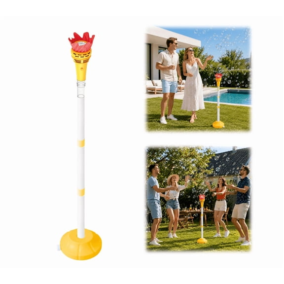 Torch Bubble Machine, Multifunctional Garden Torch Bubble Lamp, Rechargeable Automatic Bubble Making Kit With Complete Bubble Water For Wedding Night Party Layout (Red)