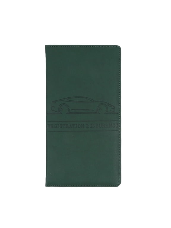 Car Registration and Insurance Holder, Car Insurance and Registration Card Holder, Faux Leather Car Document Wallet, Dark Green