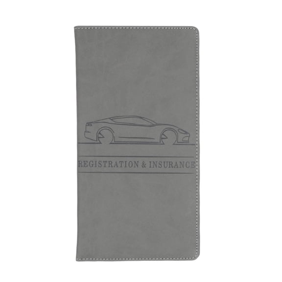 Torch Car Registration and Insurance Holder, Car Insurance and Registration Card Holder, Faux Leather Car Document Wallet, Light Ashy