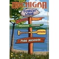 thumbnail image 1 of Torch Lake, Michigan, Pure Michigan, Sign Destinations (12x18 Wall Art Poster, Room Decor), 1 of 3