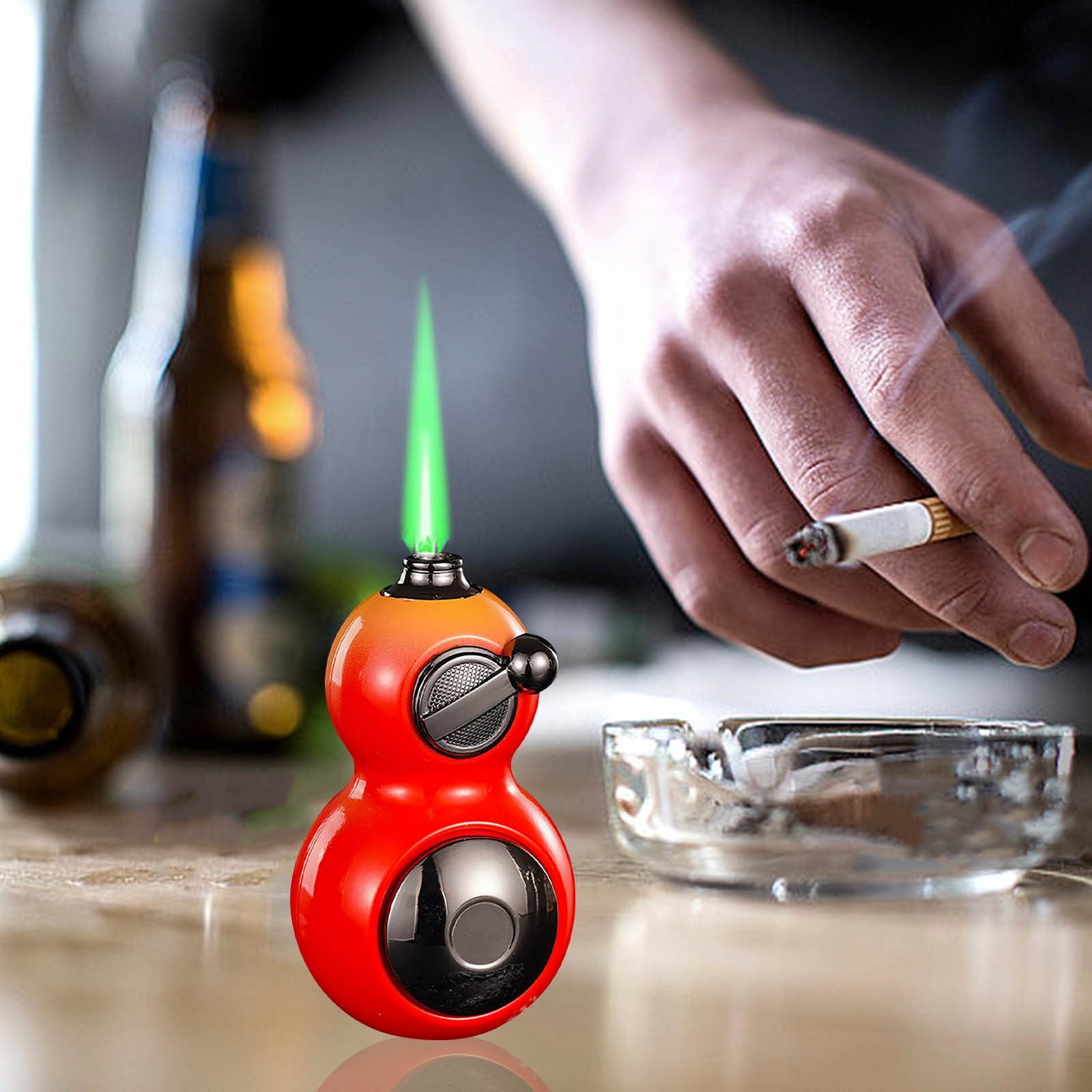 Torch Lighter, Dual Flame Lighter Windproof Lighter with Visible Gas