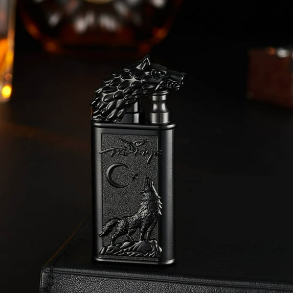 Torch Lighter, Embossed Dragon Double Flame Lighter, Windproof Jet Flame Lighter, Candle Lighter with Adjusting Flame Tool, Refillable Butane Lighter for Outdoor Indoor(Gas not Included)
