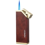 Torch Lighter Jet Flame Refillable Butane Windproof Portable Pocket Lighter Mini Torch Lighter [Gas Not Include]( Brown)