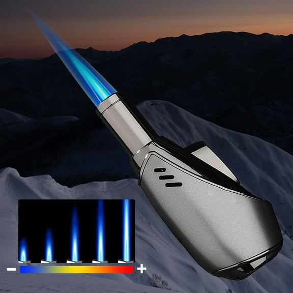 Torch Lighter Refillable Jet Flame Lighter, Portable Adjustable Flame Size Outdoor Windproof Butane Lighter with Gift Box for Candles Grill BBQ Fireworks (Butane Not Included)