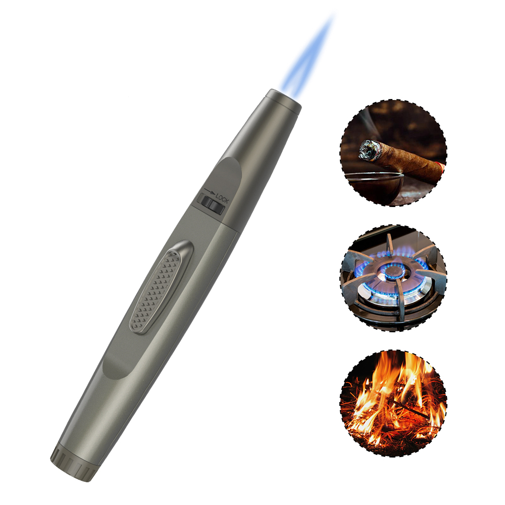Refillable Jet Flame Butane Torch Cigar Windproof Dragon Style