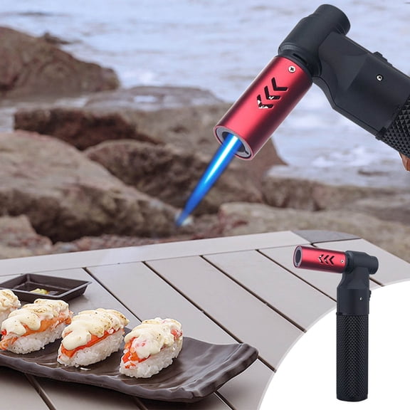 Torch Lighters Adjustable Jet Flame Butane Lighter - 5.6" Windproof Refillable Lighter with 1300°C Flame for Candle/Fireplace/BBq,Sliding Control & ABS Grip