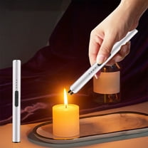 Torch Long Lighters, Windproof Electronic Candle Lighter, Flameless Refillable Lighter, USB Rechargeable, Safe for Kitchen, BBQ,, Camping, Men Gifts