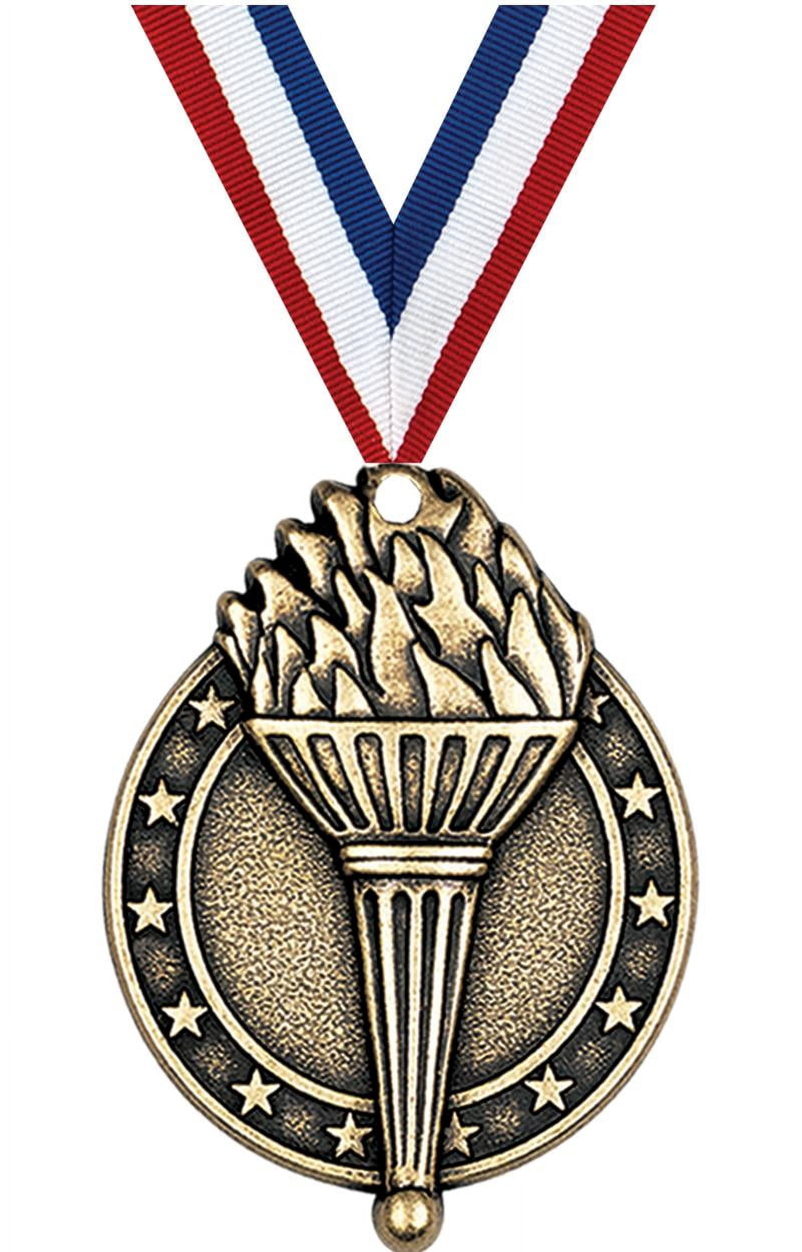 Torch Medals, 2" Gold Diecast Participation Medal Award 50 Pack