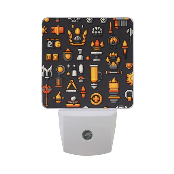 Torch Sun Staff Chalice Night Light 2 Pack LED Nightlight Plug into Wall Dusk to Dawn Sensor Soft White