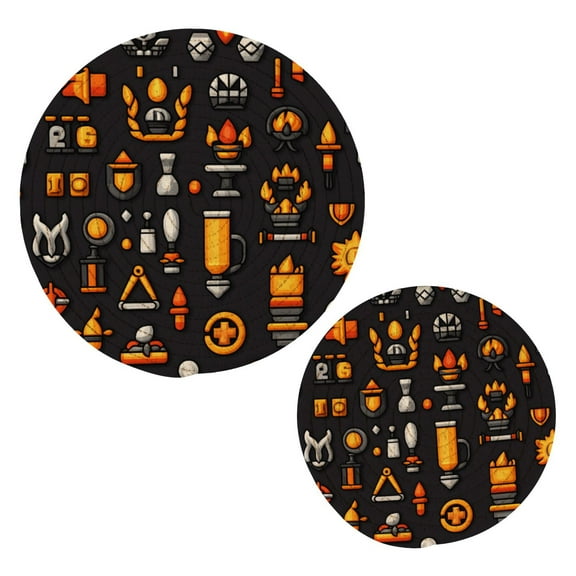 Torch Sun Staff Chalice Pot Holders Trivets Set of 2 Cotton Hot Pads Mats for Hot Dishes Pots Pans Kitchen Cooking 7" 9.5"