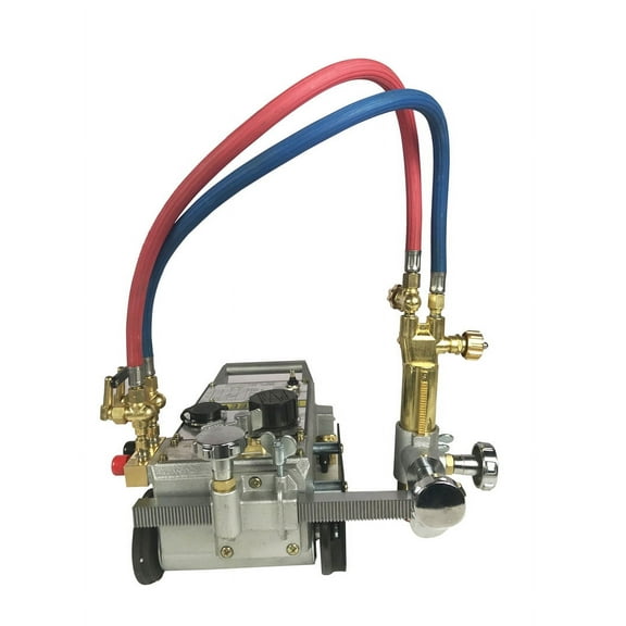 Torch Track Burner Cutter Portable Gas Flame Cutting Machine Automatic Pipe Metal Beveling Cutting Machine with Two 5.9ft Tracks 110V HK-12