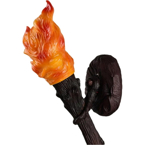 Torch Wall Sconce Light: Vintage Resin Torch Wall Lamp, Retro Style Flame Shaped Wall Light Sconces, Creative Antique Industrial Lighting Fixture for Bedroom Living Room Stairway Doorway