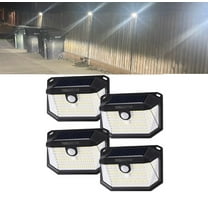 TorchStar 178 Leds Solar Patio Security Lights, Motion Sensor Deck Light Wireless Outdoor Wall Lighting, for Garden, Yard, Fence, Black, Pack Of 4