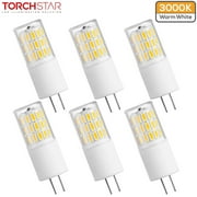 TorchStar G4 LED Bulb for Outdoor Landscape Path Step Lighting, Non-Dimmable, 12VAC/DC 20-30W Halogen Replacement, 3000K Warm White, Pack of 6