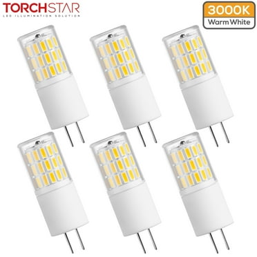 TorchStar G4 LED Bulb for Outdoor Landscape Path Step Lighting, Non-Dimmable, 12VAC/DC 20-30W Halogen Replacement, 3000K Warm White, Pack of 6