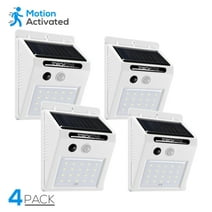 TorchStar Led Solar Motion Sensor Lights, Wireless Outdoor Wall Lights, Outdoor Security Wall Mount Light For Garden, Patio, White, Pack Of 4