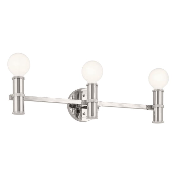 Torche 3-Light Bathroom Vanity Light in Polished Nickel