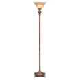 thumbnail image 1 of Torchiere Lamp with Resemble Wood and Gold Accents Color and Glass Shade, 1 of 2