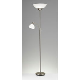 Torchiere Plus Chairside Floor Lamp In Black Metal Torchiere Plus Chairside Floor Lamp In Black Metal