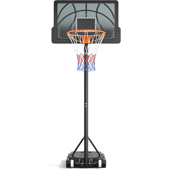 Yohood 30" Portable Kid Basketball Hoop Outdoor, 3.6-7 FT Height Adjustable Basketball Hoop Outdoor Indoor for Kids, Teens, Youth