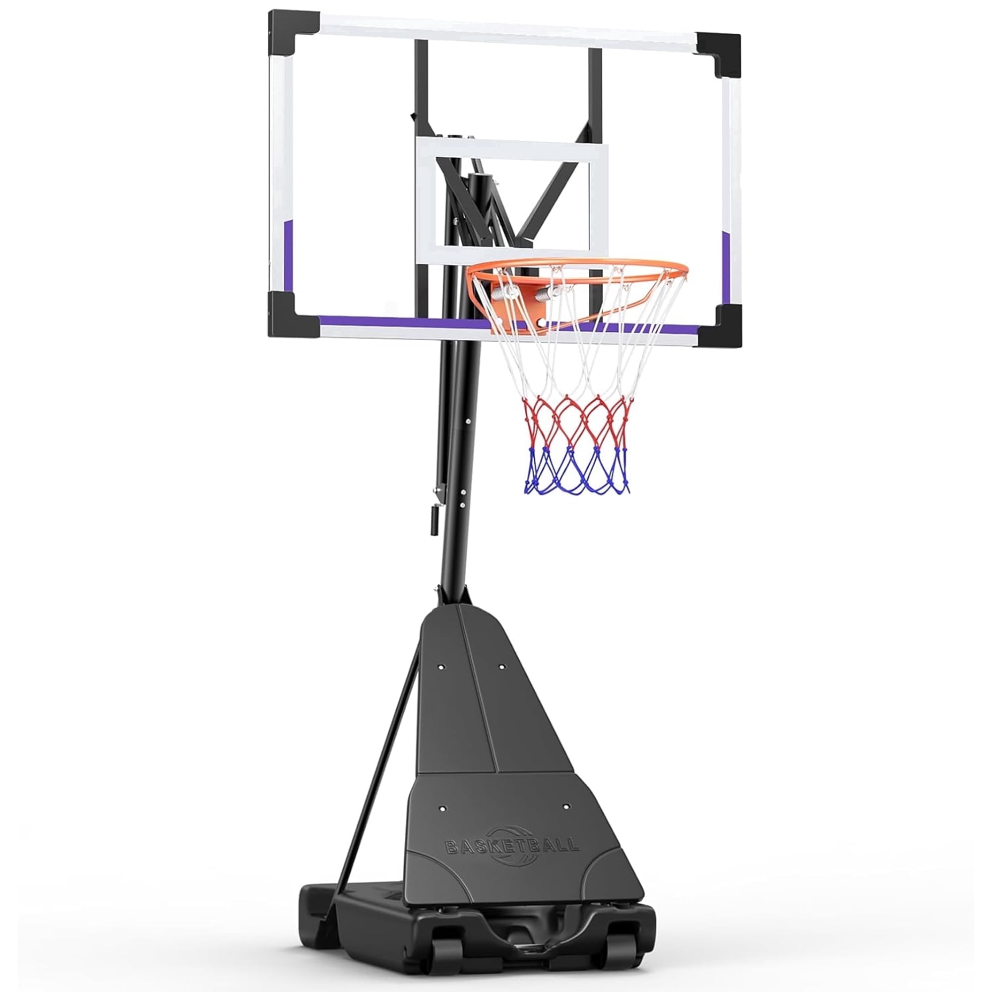 Toremore 48 Inch Portable Basketball Hoop, 5.25-10FT Adjustable Basketball Hoop with PC Backboard, Basketball Hoops & Goals for Kids/Teens/Adults in Backyard, Driveway & Indoor