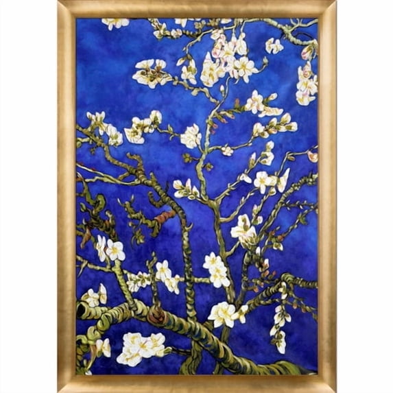 Tori Home Branches Of An Almond Tree In Blossom Sapphire Blue by La Pastiche Framed Painting