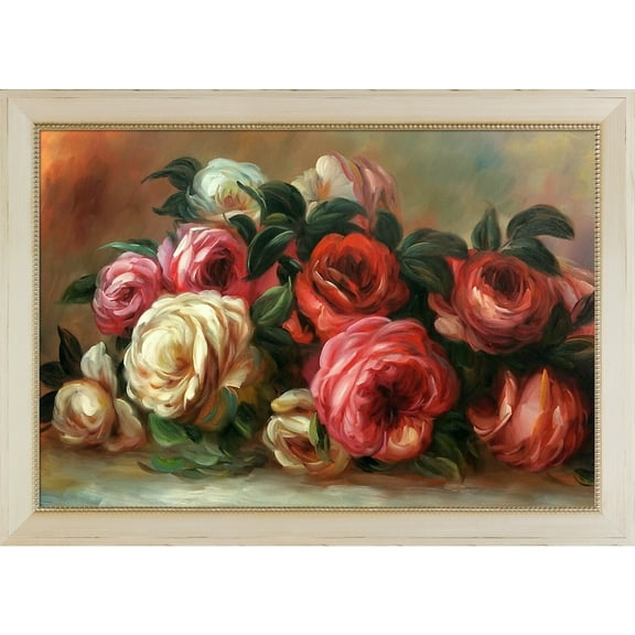 Tori Home Discarded Roses' by Pierre Auguste Renoir Framed Painting on Canvas
