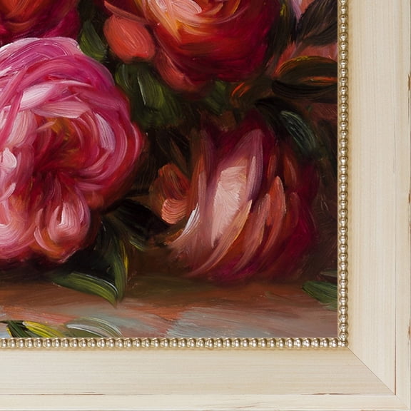 La Pastiche Pierre-Auguste Renoir 'Discarded Roses' Hand Painted Framed Canvas Art