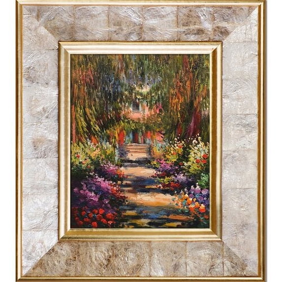 Tori Home 'Garden Path at Giverny' by Claude Monet Framed Painting on Canvas